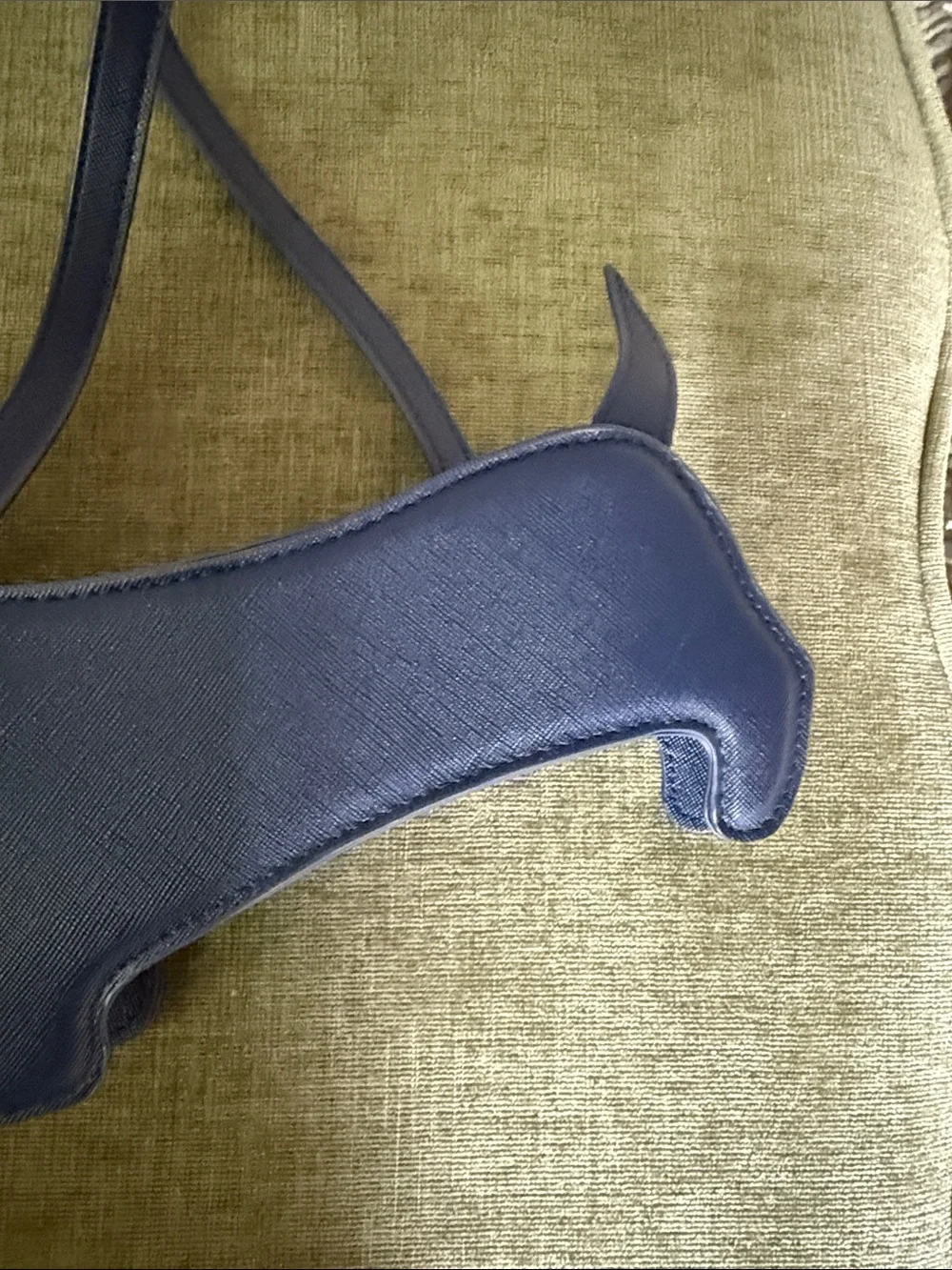 Janie and Jack Navy Blue Dachshund Crossbody Bag with Bow